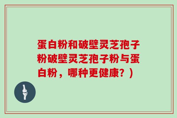 蛋白粉和破壁灵芝孢子粉破壁灵芝孢子粉与蛋白粉，哪种更健康？)