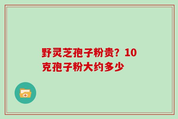 野灵芝孢子粉贵?10克孢子粉大约多少