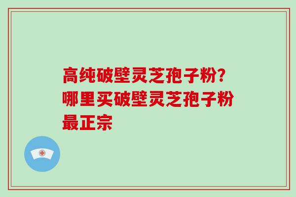 高纯破壁灵芝孢子粉?哪里买破壁灵芝孢子粉最正宗
