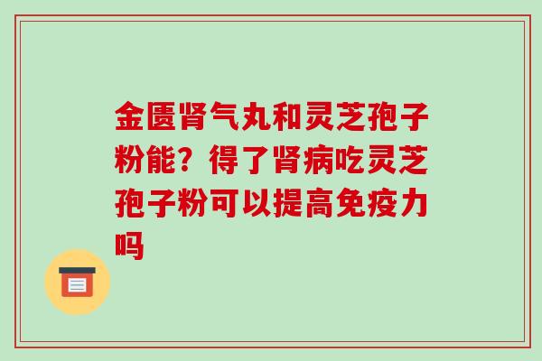 金匮肾气丸和灵芝孢子粉能?得了肾病吃灵芝孢子粉可以提高免疫力吗