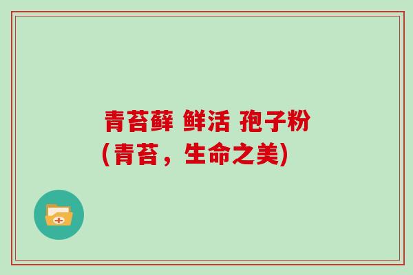青苔藓 鲜活 孢子粉(青苔,生命之美)