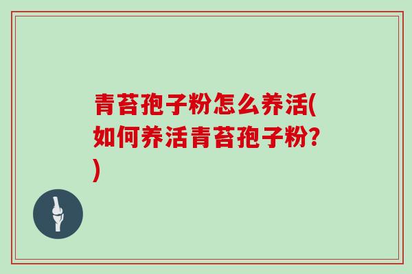 青苔孢子粉怎么养活(如何养活青苔孢子粉？)