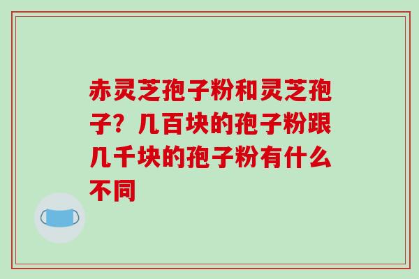 赤灵芝孢子粉和灵芝孢子？几百块的孢子粉跟几千块的孢子粉有什么不同