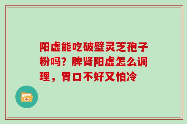 阳虚能吃破壁灵芝孢子粉吗?脾肾阳虚怎么调理,胃口不好又怕冷