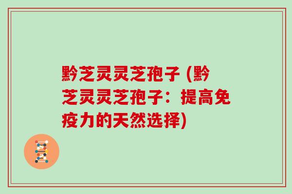 黔芝灵灵芝孢子 (黔芝灵灵芝孢子:提高免疫力的天然选择)
