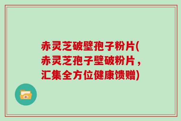 赤灵芝破壁孢子粉片(赤灵芝孢子壁破粉片，汇集全方位健康馈赠)