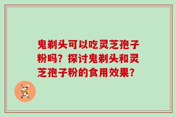 鬼剃头可以吃灵芝孢子粉吗?探讨鬼剃头和灵芝孢子粉的食用效果?