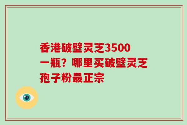 香港破壁灵芝3500一瓶？哪里买破壁灵芝孢子粉最正宗