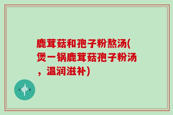 鹿茸菇和孢子粉熬汤(煲一锅鹿茸菇孢子粉汤,温润滋补)