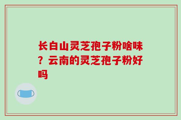 长白山灵芝孢子粉啥味?云南的灵芝孢子粉好吗