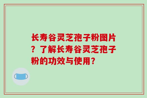 长寿谷灵芝孢子粉图片？了解长寿谷灵芝孢子粉的功效与使用？