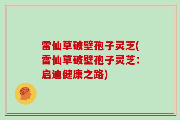 雷仙草破壁孢子灵芝(雷仙草破壁孢子灵芝:启迪健康之路)