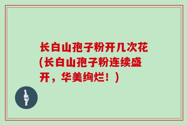 长白山孢子粉开几次花(长白山孢子粉连续盛开，华美绚烂！)