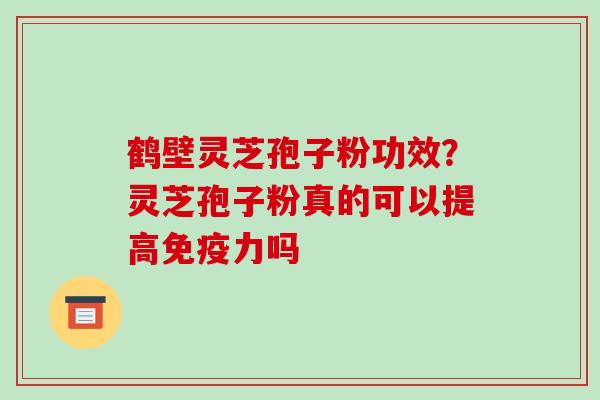 鹤壁灵芝孢子粉功效？灵芝孢子粉真的可以提高免疫力吗
