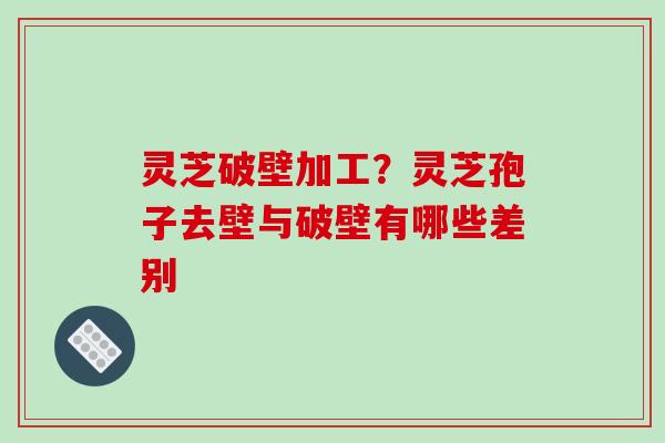 灵芝破壁加工?灵芝孢子去壁与破壁有哪些差别