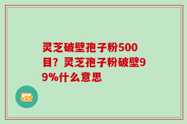 灵芝破壁孢子粉500目?灵芝孢子粉破壁99%什么意思