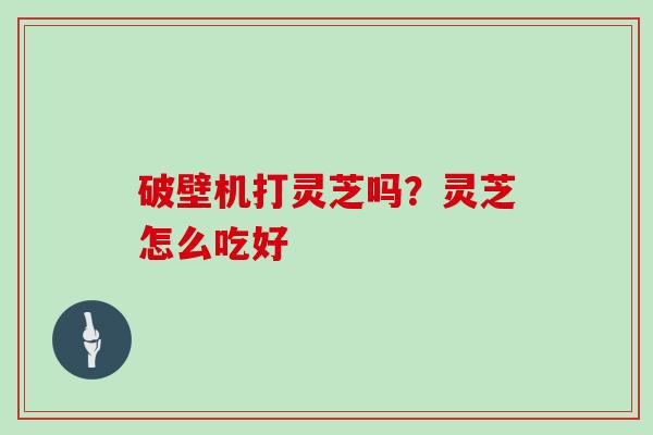 破壁机打灵芝吗?灵芝怎么吃好