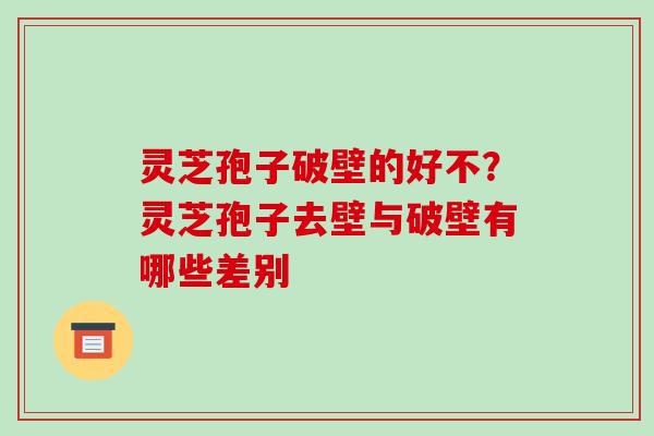 灵芝孢子破壁的好不?灵芝孢子去壁与破壁有哪些差别
