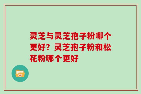 灵芝与灵芝孢子粉哪个更好?灵芝孢子粉和松花粉哪个更好