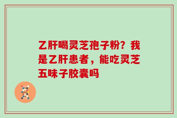 乙肝喝灵芝孢子粉?我是乙肝患者,能吃灵芝五味子胶囊吗