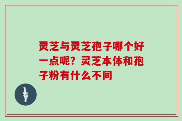 灵芝与灵芝孢子哪个好一点呢？灵芝本体和孢子粉有什么不同