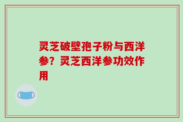 灵芝破壁孢子粉与西洋参?灵芝西洋参功效作用