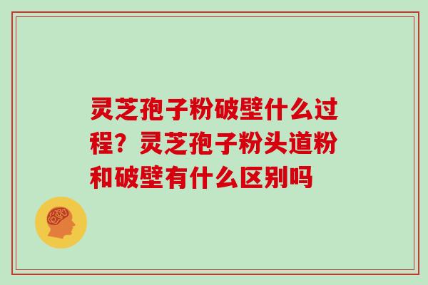 灵芝孢子粉破壁什么过程？灵芝孢子粉头道粉和破壁有什么区别吗