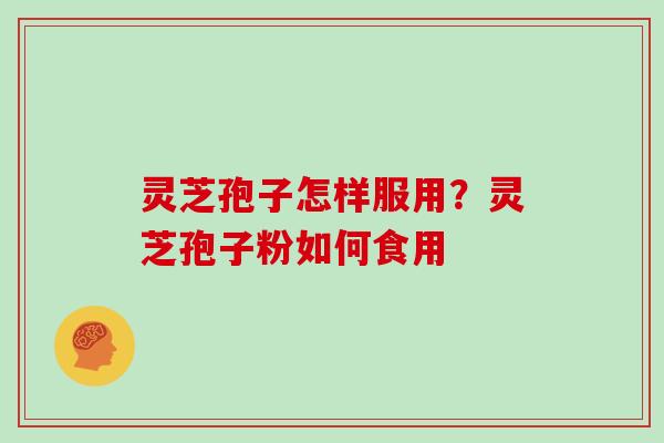 灵芝孢子怎样服用?灵芝孢子粉如何食用