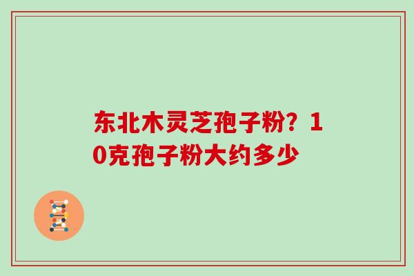 东北木灵芝孢子粉？10克孢子粉大约多少