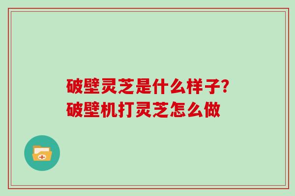 破壁灵芝是什么样子?破壁机打灵芝怎么做