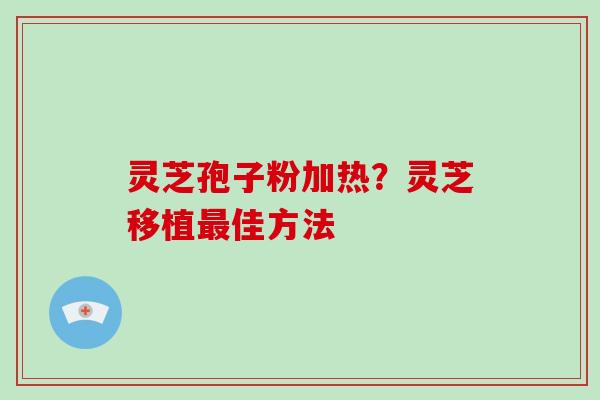 灵芝孢子粉加热？灵芝移植最佳方法