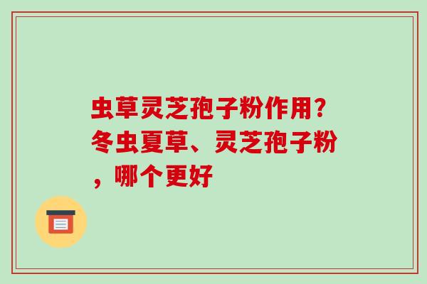 虫草灵芝孢子粉作用？冬虫夏草、灵芝孢子粉，哪个更好