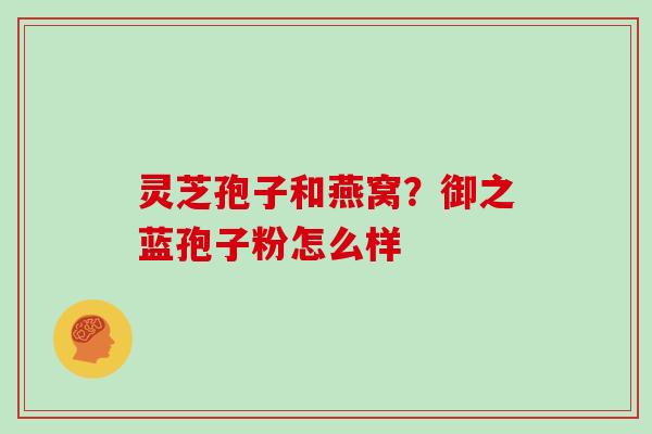 灵芝孢子和燕窝？御之蓝孢子粉怎么样