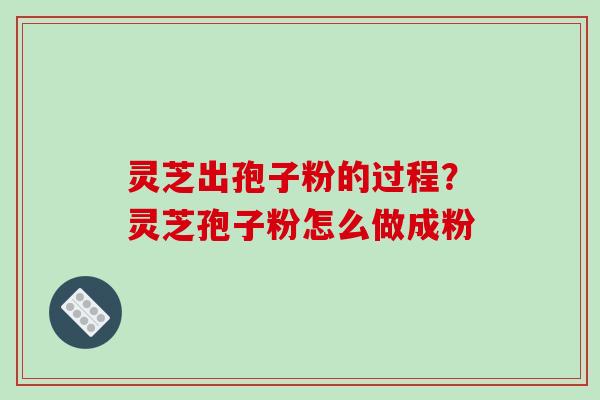 灵芝出孢子粉的过程?灵芝孢子粉怎么做成粉