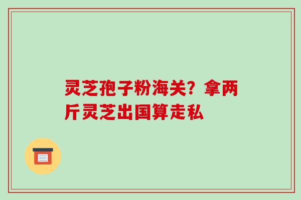 灵芝孢子粉海关？拿两斤灵芝出国算走私