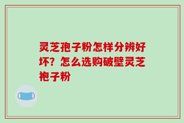 灵芝孢子粉怎样分辨好坏?怎么选购破壁灵芝袍子粉