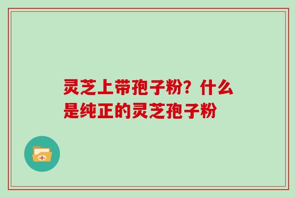 灵芝上带孢子粉？什么是纯正的灵芝孢子粉