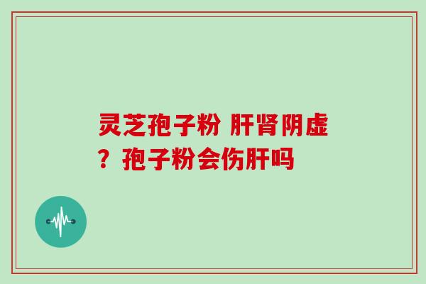 灵芝孢子粉 肝肾阴虚?孢子粉会伤肝吗