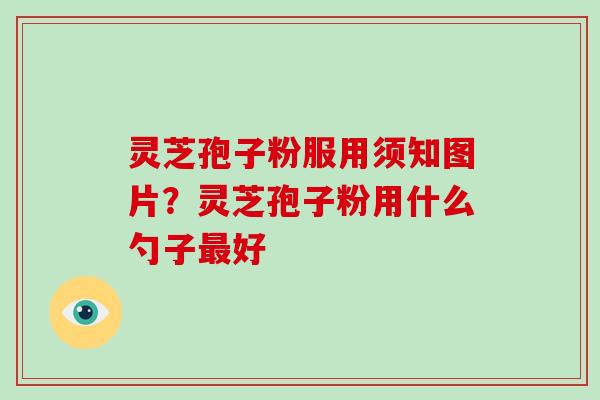 灵芝孢子粉服用须知图片?灵芝孢子粉用什么勺子最好