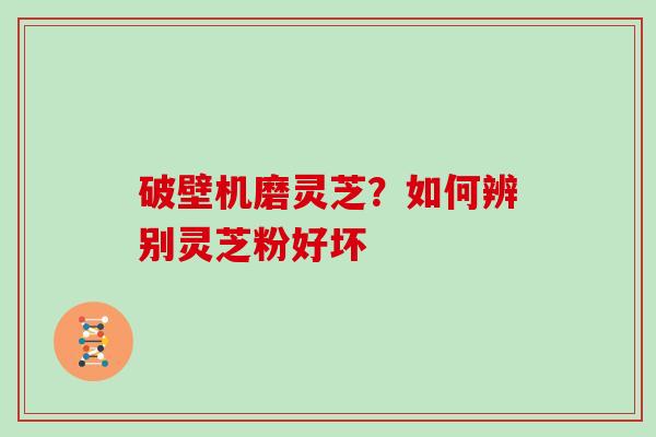破壁机磨灵芝?如何辨别灵芝粉好坏