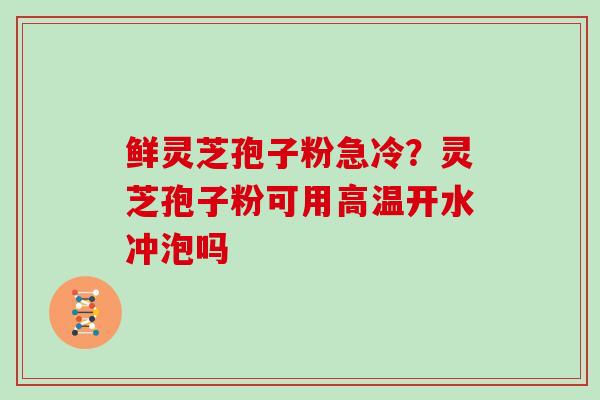 鲜灵芝孢子粉急冷?灵芝孢子粉可用高温开水冲泡吗