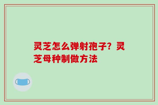 灵芝怎么弹射孢子？灵芝母种制做方法