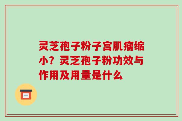 灵芝孢子粉子宫肌瘤缩小?灵芝孢子粉功效与作用及用量是什么