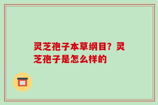 灵芝孢子本草纲目?灵芝孢子是怎么样的