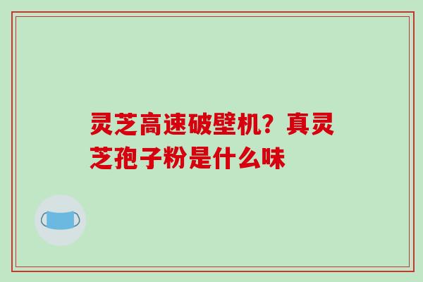灵芝高速破壁机？真灵芝孢子粉是什么味