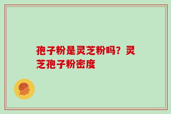 孢子粉是灵芝粉吗？灵芝孢子粉密度