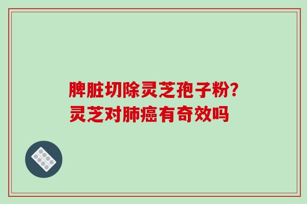 脾脏切除灵芝孢子粉？灵芝对肺癌有奇效吗