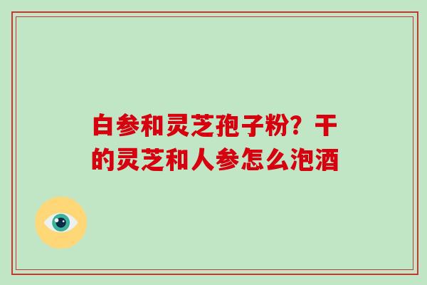 白参和灵芝孢子粉?干的灵芝和人参怎么泡酒
