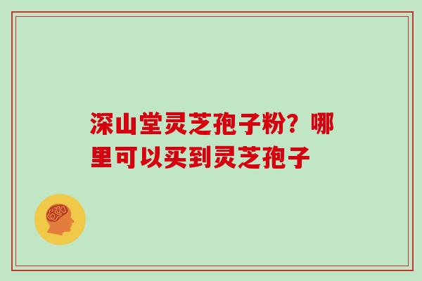 深山堂灵芝孢子粉？哪里可以买到灵芝孢子
