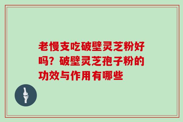 老慢支吃破壁灵芝粉好吗?破壁灵芝孢子粉的功效与作用有哪些